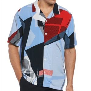 Abstract print Perry Ellis button down